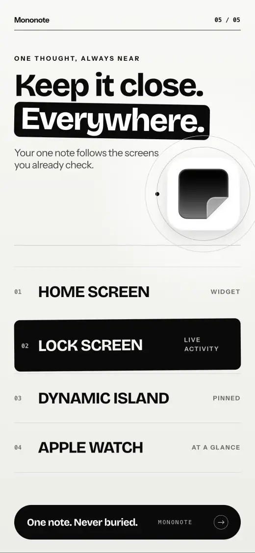 Mononote App Store screenshot — Everywhere